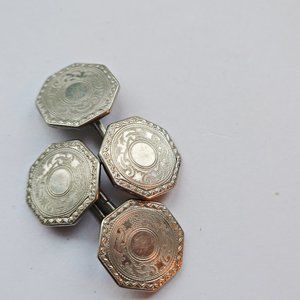 14K Sterling Art Deco Cufflinks